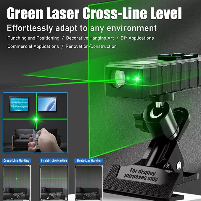 ZC-L387 Laser Measuring Tool 328Ft /100m Dual Green Laser Rangefinder Green Crosshair Laser Measuring Tool Backlit LCD Display Rechargeable Laser Rangefinder/Length/Volume/Area/Voice (m/Ft/in)