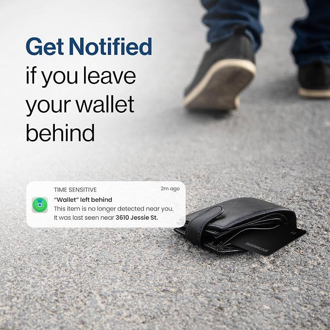 SPOTMINDERS Apple MFi Certified Wallet Tracker Bundle (iOS Only) - Works with Apple Find My Tracking Card for Wallet Rechargeable Tag IP68 0.07in Slim iPhone Item Finder