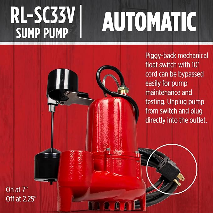 Red Lion 1/3 Hp Cast Iron Sump Pump
