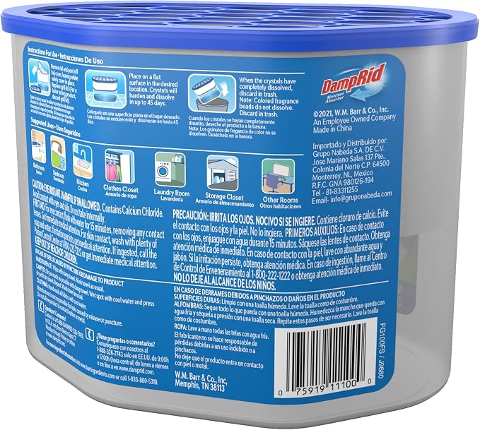 DampRid Fresh Scent Disposable Moisture Absorber, 10.5 oz., 3 Pack - Attracts & Traps Excess Moisture, Eliminates Musty Odors, Creates Fresher, Cleaner Air, White