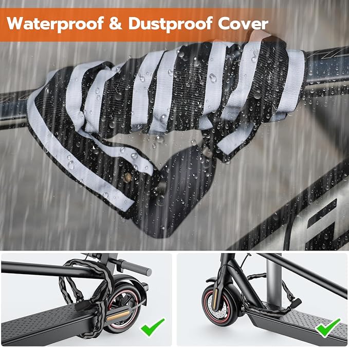 Fingerprint Bike Chain Lock, Bluetooth Bike Lock Waterproof Biometric Keyless Lock Heavy Duty Anti-Theft with 3.3 Feet Long Chain Lock for eBike Scooter Gate Ski Snowboard