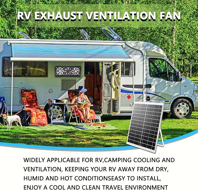 Solar Exhaust Fan,25W Solar Panel with 3PCS Ventilation Fans Kit,Solar Powered Fan for Shed,Chicken Coop,Attic & Greenhouse Intake or Exhaust Air,3500RPM, 15FT Cord,IP67 Waterproof