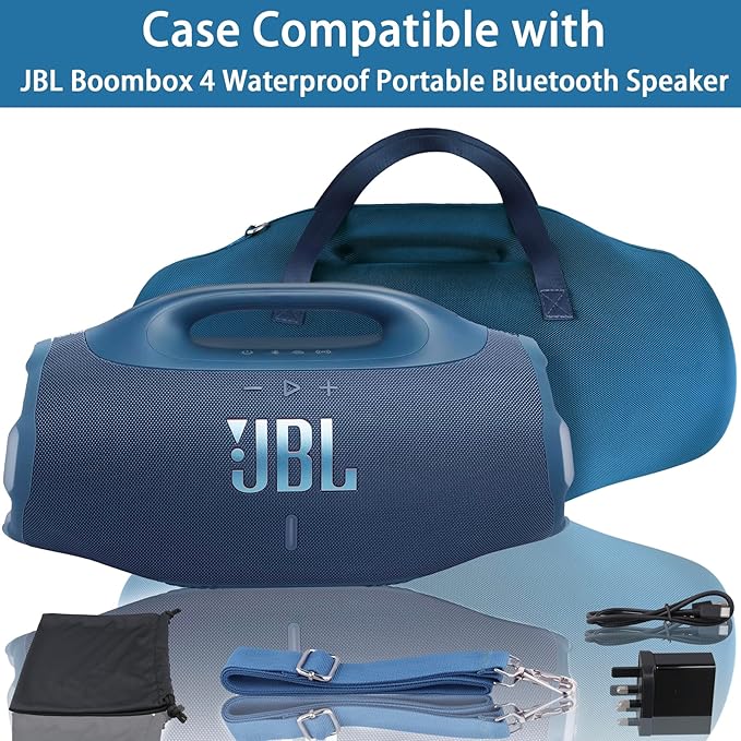co2CREA Hard Travel case Replacement for JBL Boombox 4 Waterproof Portable Bluetooth Speaker (Blue Case)