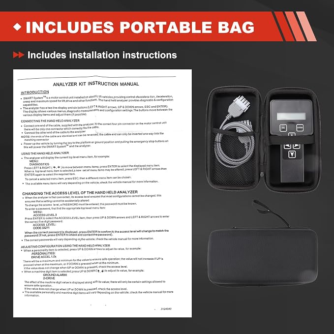 1600244 Handheld Analyzer Diagnostic Tool 2901443 1001249695 Analyzer and Cable Kit Compatible with JLG Scissor Lift 6RS 10RS 1932RS 3248RS 1230ES JLG Boom Lift H800AJ Include Instruction