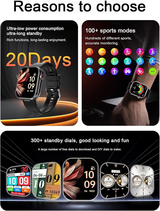 Smart Watch with Earbuds,2.02" HD Screen,2 in 1 Smart Watches for Women, Waterproof Fitness Tracker Watch with Wireless Earphone Compatible for Android iOS,Comes with 2 Watch Straps