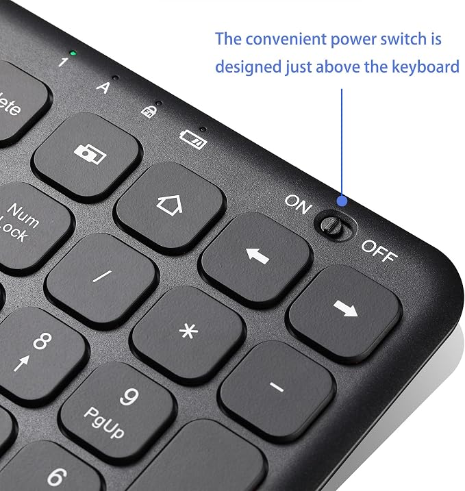 SurnQiee Wireless Backlit Keyboard and Mouse Combo, 2.4G Rechargeable Ultra Slim Silent Keyboard and Mouse Set for Windows PC Computer, Laptop, Desktop (Black)