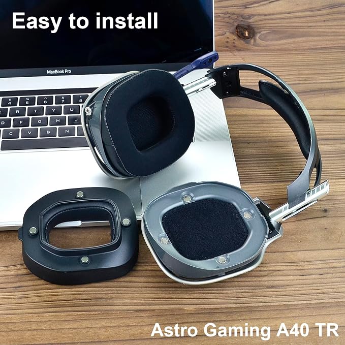 A40 TR Mod Kit – defean Replacement Earpads and Headband Compatible with Astro Gaming A40 TR Headset,Ear Cushions, Upgrade High-Density Noise Cancelling Foam, Added Thicknes (Black Silky Cool Fabric)