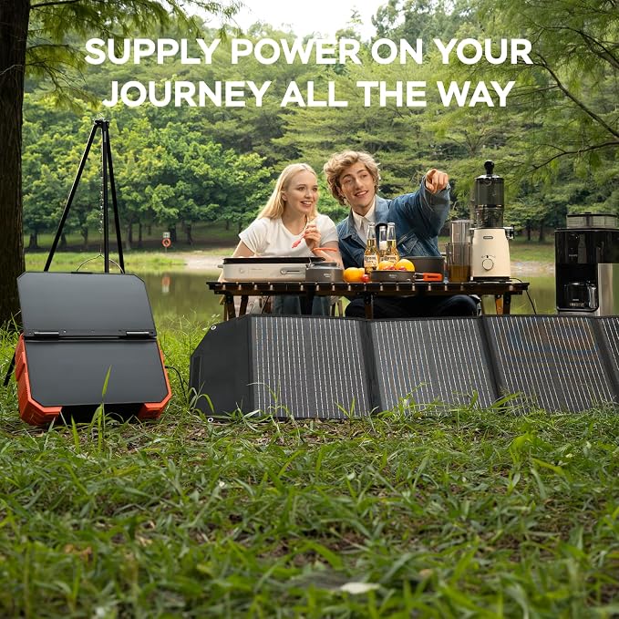 BLAVOR Portable Power Station with 120W Solar Panel, 1600W (Peak 3200W) Solar Generator Built-in Solar Panel, 1024Wh LiFePO4 Battery, 100W USB-C Fast Charge