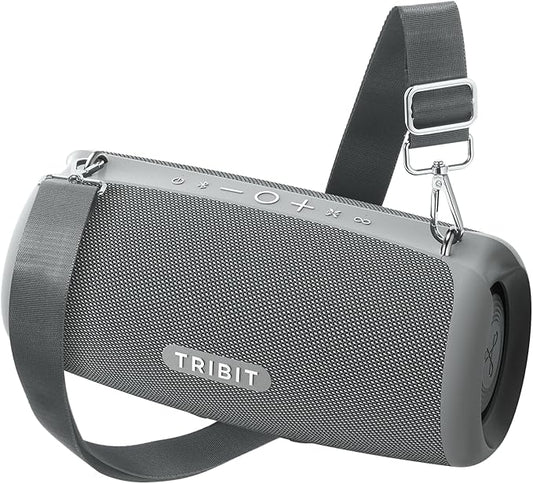 Tribit Portable Bluetooth Speaker StormBox Lava, 80W Loud Wireless Speaker, 24H Playtime, IP67 Waterproof, BT5.4, Custom EQ, XBass, Built-in Mic, TWS Pairing for Camping/Beach/Travel/Outdoor (Gray)