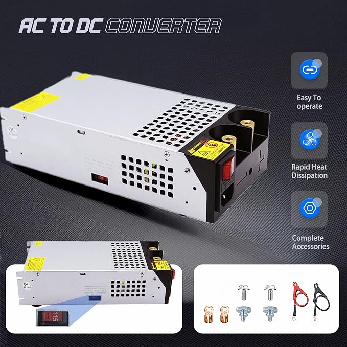 AC to DC 12V 83A 1000W Power Supply,120V to DC 12v Converter/110V to 12V DC Converter for RV Pump LED Strip CCTV Car Vacuum Stereo Disel Heater(DC12V-83A-1000W)