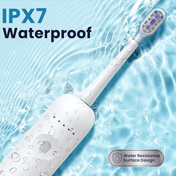 Sonic Electric Toothbrush for Adults – Oscillation & Vibration Rechargeable Power Toothbrush with 5 Modes, 6 Brush Heads & Travel Case - 30+ Days Battery Life IPX7 Waterproof- 2Min Smart Timer