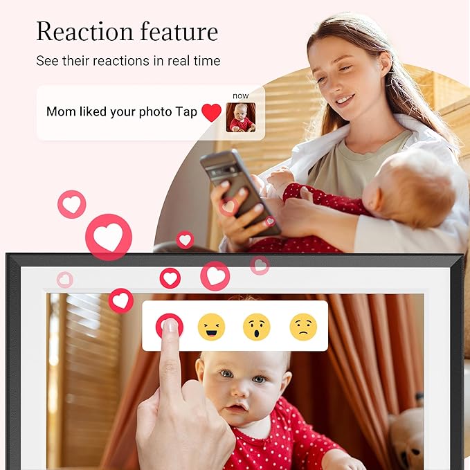Frameo Digital Picture Frame – 10.1 Inch Smart Wi-Fi Photo Frame with Easy App Connection, for Women, Mom, Grandma, Wife, Girlfriend, Wedding Gift, Share Memories Instantly via Free App