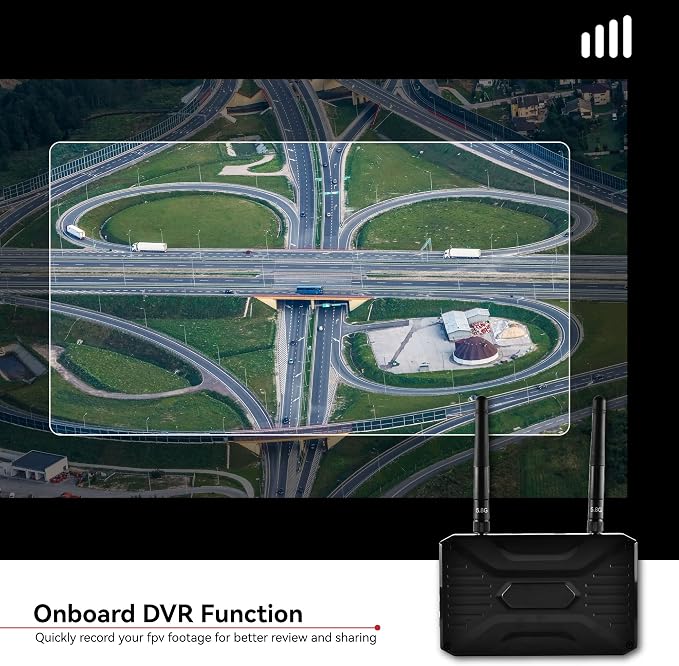 FPV Monitor for FPV Camera- 5.8Ghz 4.3" FPV Display Screen with DVR 40CH Receiver 800x480 IPS Display Built-in Battery for RC Hobby FPV Drone RC Car FPV VTX Goggles