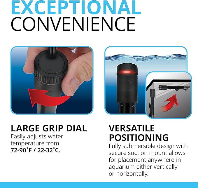 Fluval T100 Fully Electronic Heater for Freshwater Aquariums up to 30 Gal.