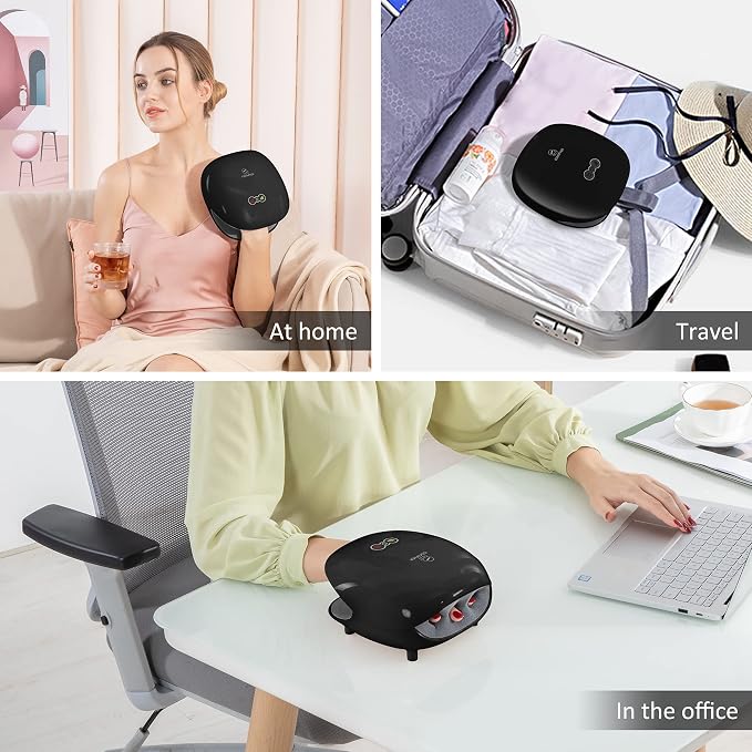 COMFIER Wireless Hand Massager with Heat -3 Levels Compression & Heating,Rechargeable Hand Massager Machine for Carpal Tunnel,【2026】Fathers Day Gift for Men(Black)