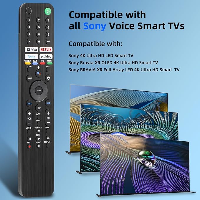 for Sony TV Remote Voice, Replacement for Sony Bravia TV Remote for All Smart LED OLED Series TVs with Voice Function (RMF-TX520U)