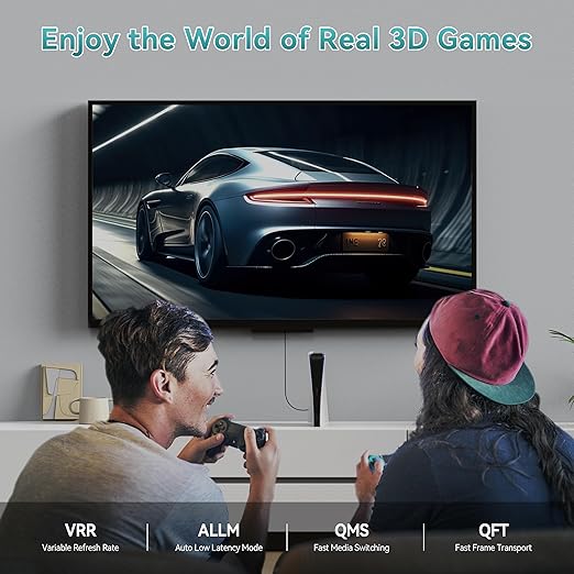 Fiber Optic HDMI Cable 20FT/6M, Long HDMI 2.1 Cable Support 48Gbps High Speed 8K@60Hz 4K@120Hz Dynamic HDR/eARC/HDCP 2.2&2.3/Dolby Atmos for Monitor,TV,Projector, Gaming Console