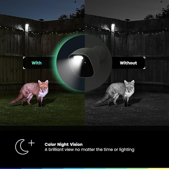 myQ Outdoor Battery Camera | 2K Camera, Color Night Vision, Spotlight, Motion Alerts, Live View with Two-Way Talk, Wireless, Weather-Resistant, Outdoor, White, 4 Pack