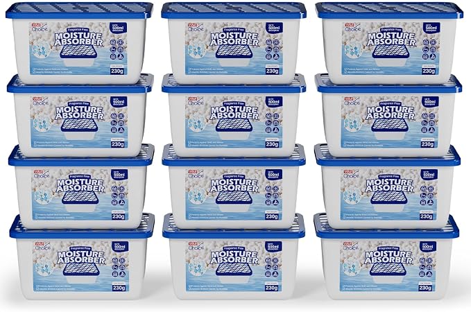 W&E Choice Moisture Absorber, Large Capacity Dehumidifier for Home, Bulk Humidity Pack for Closet, Dehumidifier with Fragrance Free,12Pack