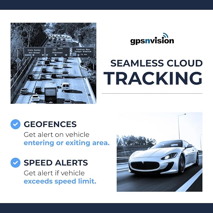 GPS Tracker for Vehicles with Built-in 6 Month Battery - Real Time GPS Tracker & Speed Alerts - Hidden Magnetic GPS Tracker for Cars, Fleets, Trailers - Subscription Required (USA Support)
