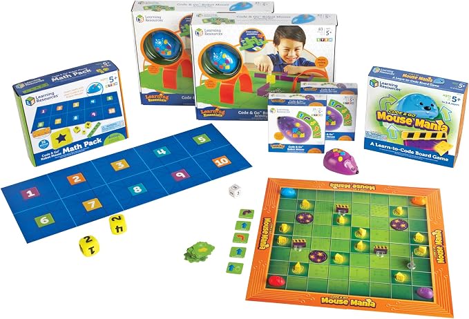 Learning Resources Code & Go Robot Mouse Classroom Set, ScreenΓÇæFree STEM Coding Kit with Activity Sets, Robots & Math Games, Ages 5+