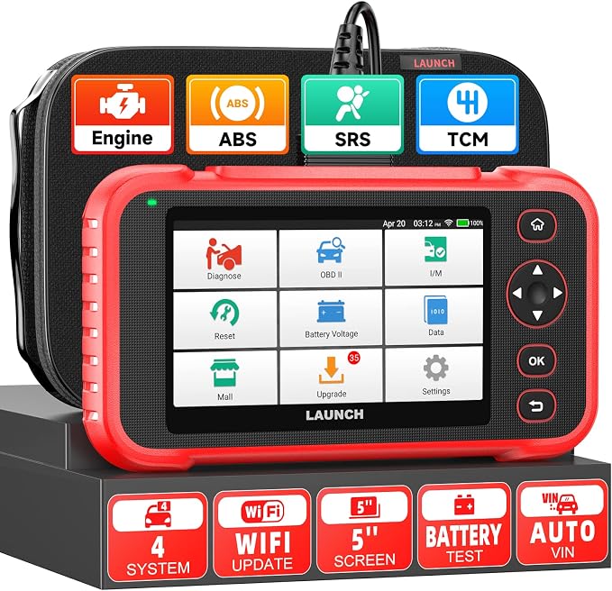 LAUNCH OBD2 Scanner CRP123I V3.0, 2026 Lifetime Free WiFi Update Scan Tool, FCA SGW, CANFD&DoIP, Oil/ABS/SAS/Throttle/Brake/BMS/DPF Service Multi Systems Car Scanner, Battery Test, Auto VIN
