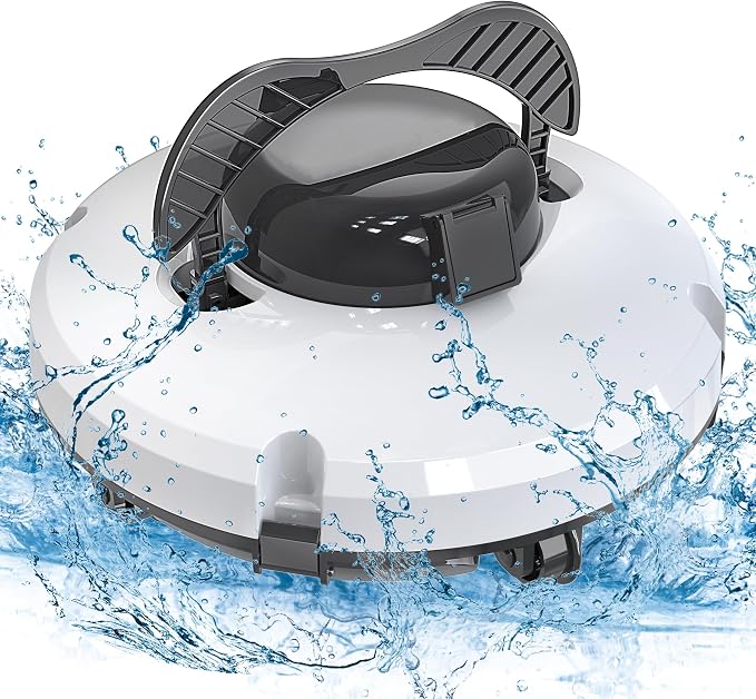 Upgrade Robot Pool Vacuum for Above Ground Pool, Cordless Robotic Pool Cleaner Dual Motors, 120 Mins Runtime, Auto-Dock, Automatic Pool Vacuum Cleaner for In-Ground Flat Pools Up to 1000 Sq.Ft