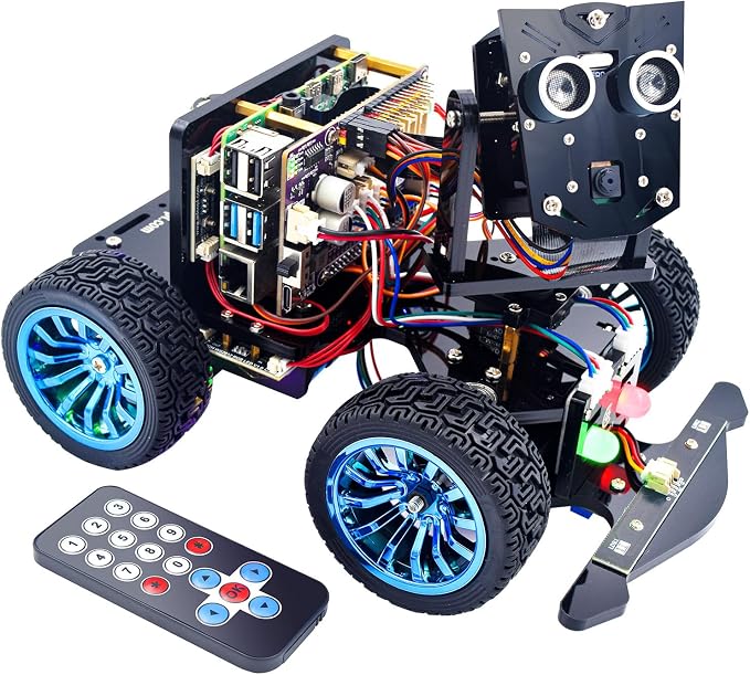 Adeept PiCar-B Mars Rover Smart Car Kit for Raspberry Pi 5/4B/3B/3B+, Obstacle Avoidance, Line Tracking, Light Tracing, Camera, Speech Recognition, Python, PDF Tutorials(Raspberry Pi NOT Included)