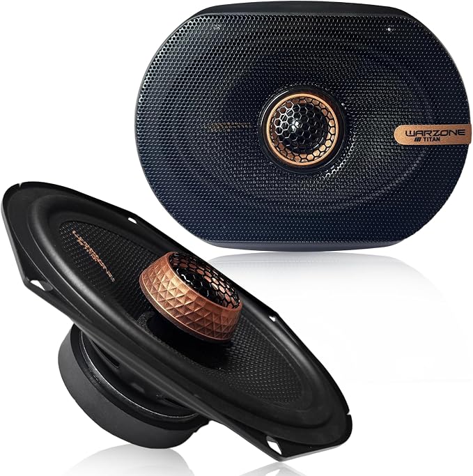Warzone 2X WZ68PTi 6x8-Inch Super Coaxial Speaker Pair, 4 Ohm, 480W Max, 160W RMS, 92dB Sensitivity, Ferrite Woofer & PEI Dome Tweeter for Pro Car Audio