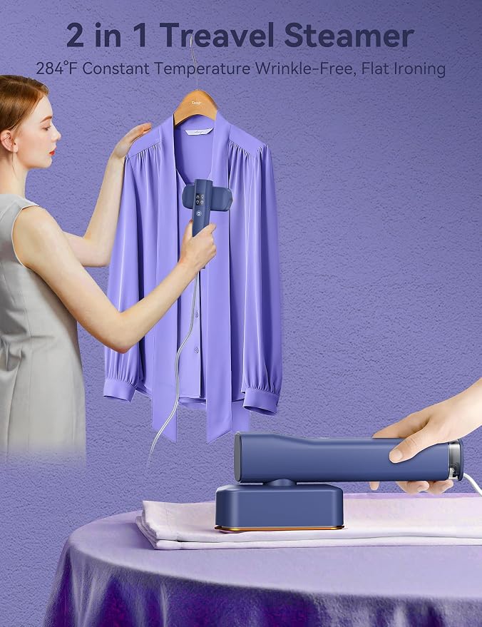 Steamer for Clothes,Sundu Portable 2-in-1 Travel Steamer&Iron,15s Fast Heat-up,100ml Water Tank,Ironing Gloves,25 Min Powerful Continuous Steam,1000W&4 Modes Light Steam Iron for Travel&Home(Blue)