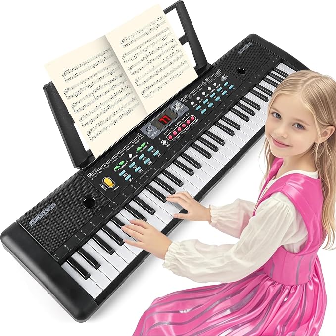 Kids Keyboard Piano - 61 Keys Fun Toy Toddler Electronic Pianos with Microphone | Explore Creativity | Unleash Child’s Talent, Perfect Educational Musical Toys Gift for Boys & Girls Ages 3-9