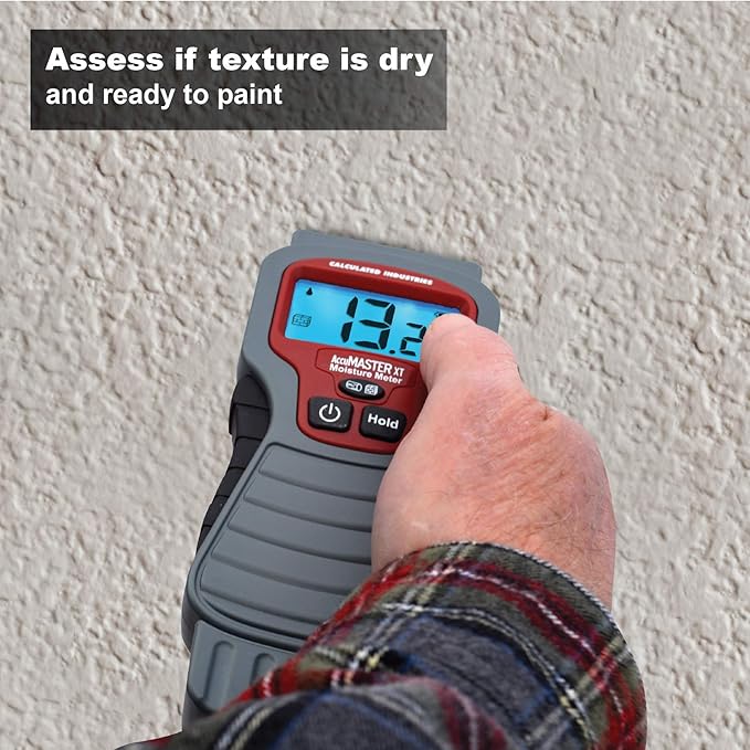 Calculated Industries 7440 AccuMASTER XT Digital Moisture Meter | Handheld |Pin Type | Backlit LCD Display | Detects Leaks, Damp and Moisture in Wood, Walls, Ceilings, Carpet and Firewood | Handheld, Pin Type, Backlit LCD Display, Detects Leaks, Damp a...