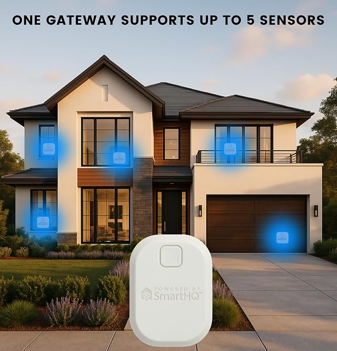 SmartHQ™ WiFi Water Leak Detector, Personal Security Water Leak Alarm with App Alerts, Wireless Leak Detection for Bathroom, Laundry Room, Basement, Garage, 3-Pack (Battery Included)