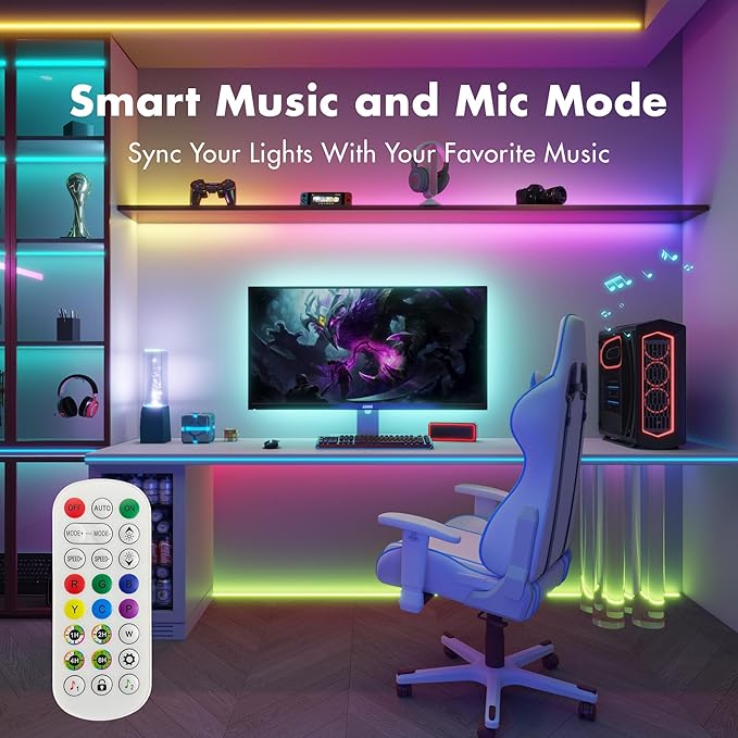 LED Strip Lights 100FT, Smart IC RGB Segmented DIY Color Changing, Rainbow Chasing Effects, WiFi App/Voice Control, Music Sync, Works with Alexa&Google Assistant,Lights for Bedroom Decor(2x50FT)