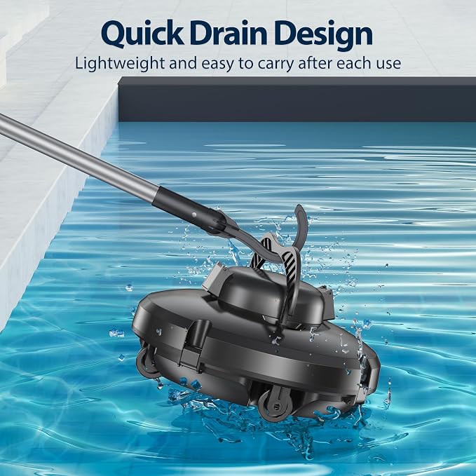 Cordless Robotic Pool Cleaner,Automatic Pool Vacuum Lasts 150Mins,Powerful Suction,Self-Parking, Maximum Climbing Angle 18 Degrees,Lightweight for Above/Inground Pools Up to 1200 Sq.Ft