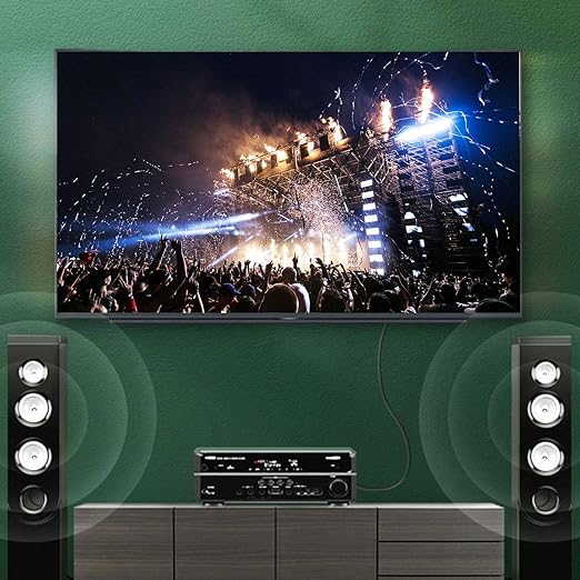90 Degree Optical Audio Cable 12ft, Slim Digital Audio Optical Cable, SPDIF Cable, 360 Degree Right Angle Fiber Optic Toslink Cord for Sound Bar, TV, PS4, Xbox, Home Theater