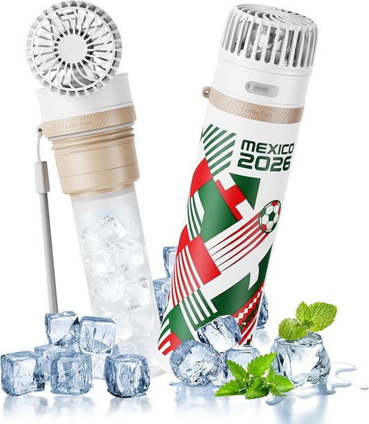 2-in-1 Handheld Fan & Ice Therapy Cup, 7000 RPM Cooling Fan with Long-Lasting Cold Retention, Personal Fan & Reusable Cold Compress for Sports Recovery & Heat Relief, Mexico Theme