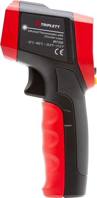 Triplett IRT350 Non-Contact 12:1 Infrared Thermometer with Circular Laser Indicator and Certificate of Calibration to NIST, -4 to 1112°F (-20 to 600°C)