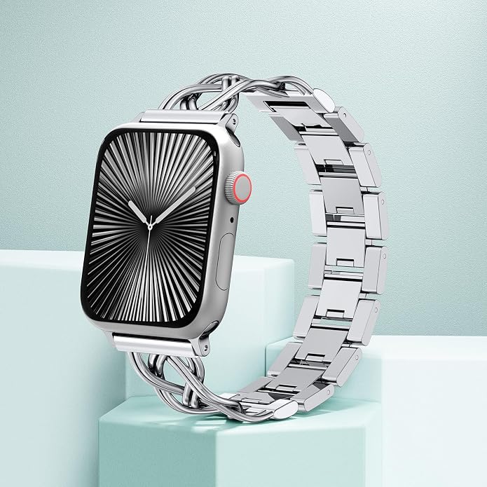 TOYOUTHS Dressy Bracelet Compatible with Apple Watch Bands 38/40/41/42/44/45/46/49mm Women, Celtic Stainless Steel Metal Fancy Nice Pretty Strap for iWatch Series 11 10 9 8 7 6 5 4 Ultra/SE 3 2 1