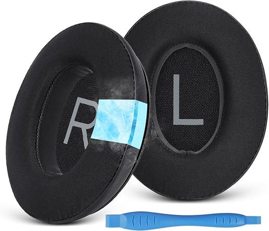 GEVO Replacement Ear Pads for Bose QC45, Ear Cushions for Bose QuietComfort 45 (QC45) & Quiet Comfort SE (QC SE) Headphones, Earpads with Softer Leather Noise Isolation Foam (Cooling Gel Black)