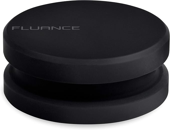 Fluance HiFi Vinyl Record Weight Stabilizer High Mass 760 gram Steel LP Disc Turntable Accessory with Antiresonance Rubberized Coating and Protective Velvet Pad for Vibration Damping (RW03)