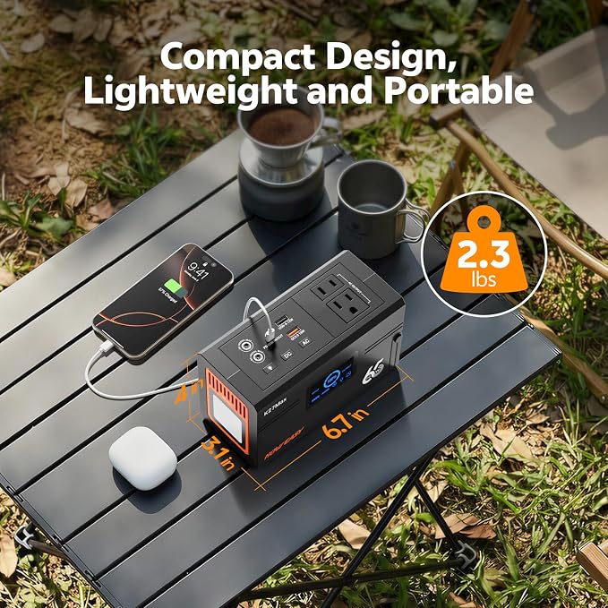 HOWEASY Portable Power Station 135W（270W Peak), Backup Lithium Battery with 110V AC Outlets,98Wh(26400mAh) Solar Generator for Camping,for Outdoor Camping Emergency(Solar Panel Not Included)