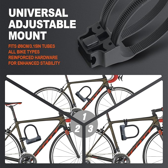 Bike Locks Heavy Duty Anti Theft,Combo Bike U Lock with 2 Keys,18mm Shackle,4-Digit Resettable Combination Bicycle Lock with Sturdy Mounting Bracket for EBike Electric Scooter Motorcycle