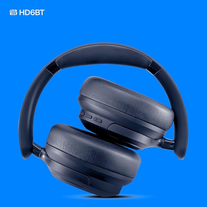 PreSonus Eris HD6BT — Over-Ear Closed-Back Wireless Headphones, Bluetooth, ANC Noise Cancelling, Up to 60 Hours Battery Life, Studio Headphones for Mixing, Monitoring, Recording, Midnight Blue