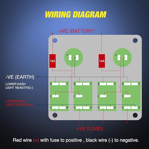 Nilight - 90107D 4 Gang Rocker Switch Panel Waterproof Pre-wired Switch Panel with USB Charger & Power Socket and Fuse DC 12V 24V Rocker Switch Panel for Car Rv Vehicles Trucks,2 Years Warranty