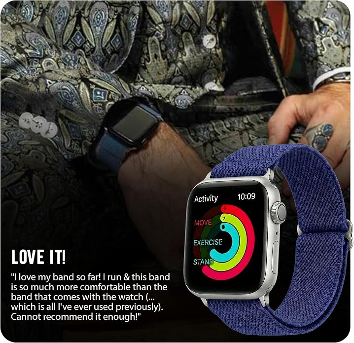 Braxley Bands for Apple Watches - Stretchy and Washable - Adjustable with Apple Watch Bands for Women & Men - Compatible with Apple Watch Series SE Ultra 9 8 7 6 5 4 3 2 1