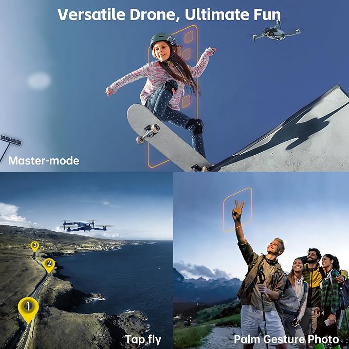2650 ft Control Range 4K Drone with Camera for Beginners–84 min Flight Time 3 Batteries, WiFi Quadcopter Brushless Motor, Auto Hover, Follow Me