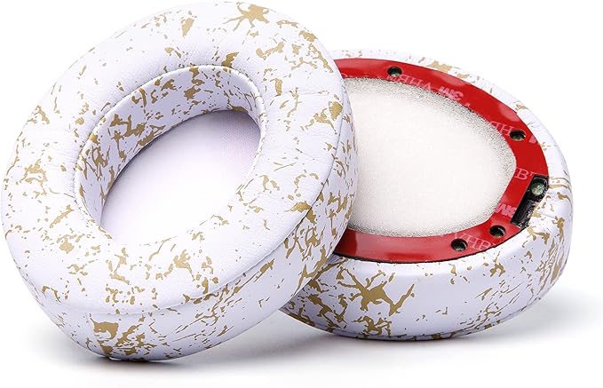 WC Wicked Cushions Replacement Ear Pads for Beats Studio 2 & 3 (B0501, B0500) Wired & Wireless | Does NOT Fit Beats Solo | Softer PU Leather, Enhanced Foam & Stronger Adhesive | Gold Marble