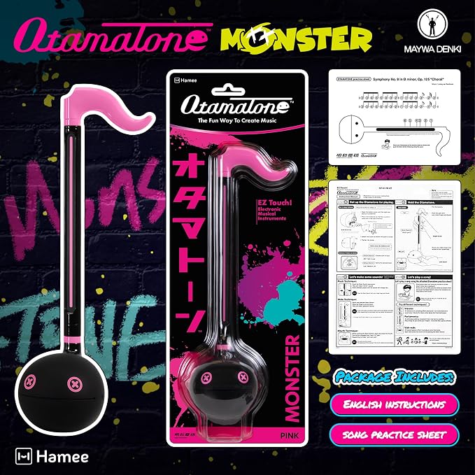 Otamatone Monster Electronic Portable Music Instrument / Synthesizer Toy from Japan by Maywa Denki (Officially Licensed) [English Instructions] - Pink