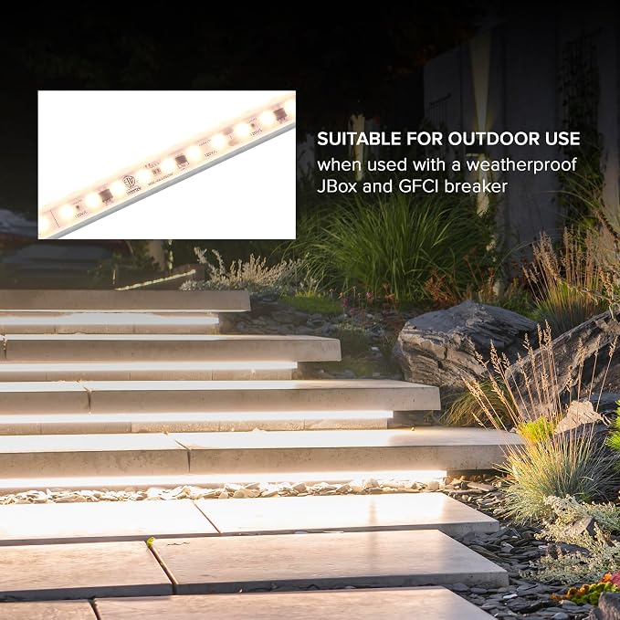 Maxxima 36 in. Hardwired LED Under Cabinet Strip Light, 1380 Lumens, 3000K Warm White, Kitchen and Living Room 120V White Cove Lighting, No Power Supply Needed